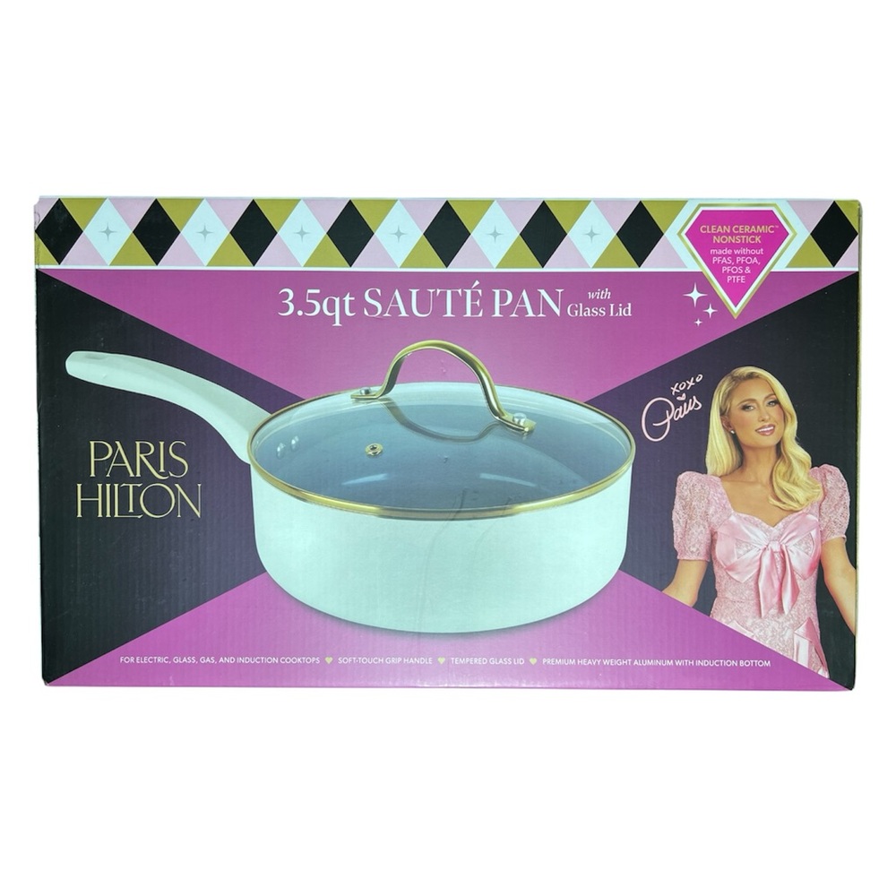 Paris Hilton 3.5 Qt Sauté Pan w/ Glass Lid